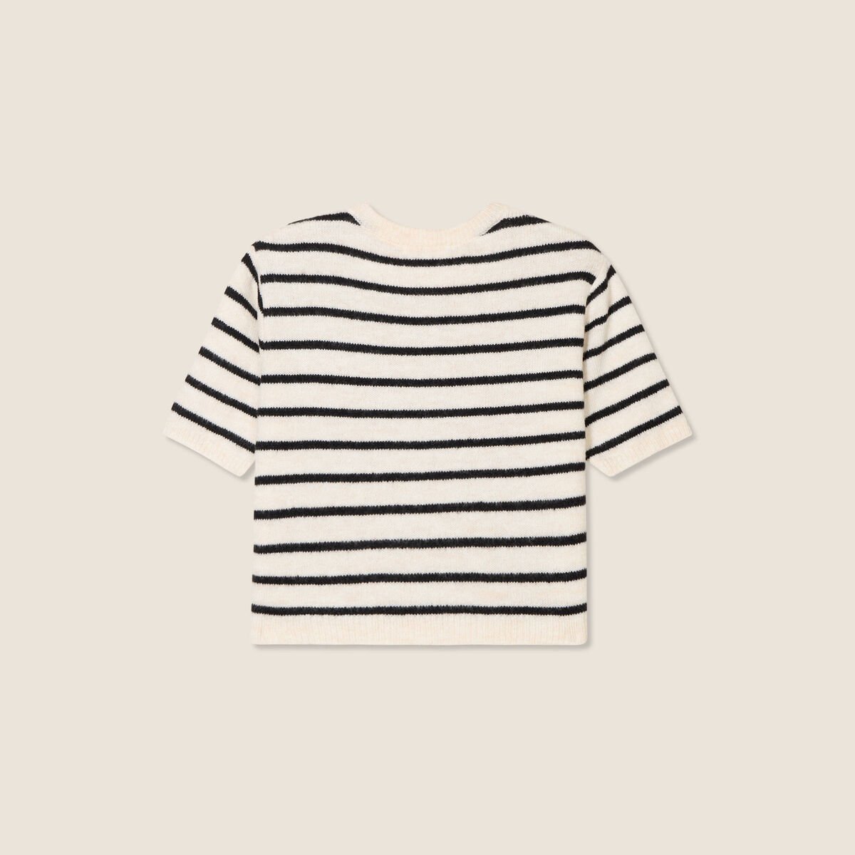 Pull manches courtes noir femme