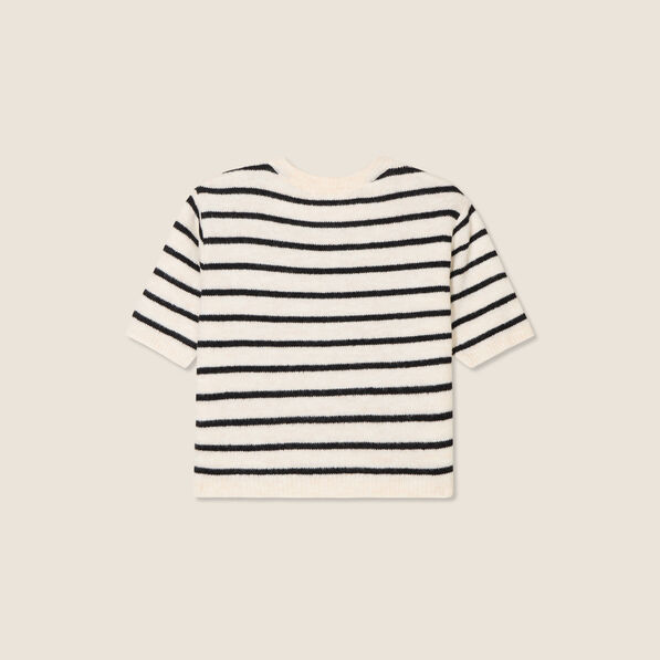 Pull manches courtes noir femme