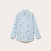 Chemise oversize brod&eacute;e Bridgerton bleu clair femme