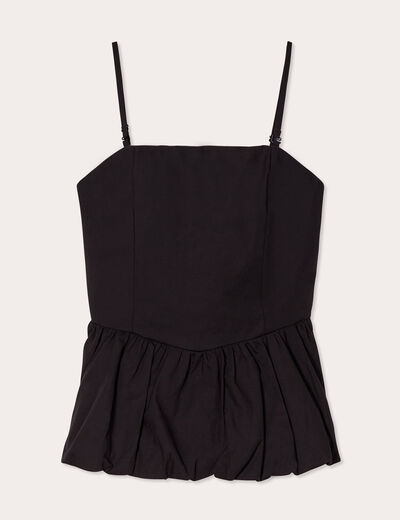 Bustier bretelles fines noir femme