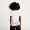 T-shirt manches courtes en dentelle ecru femme