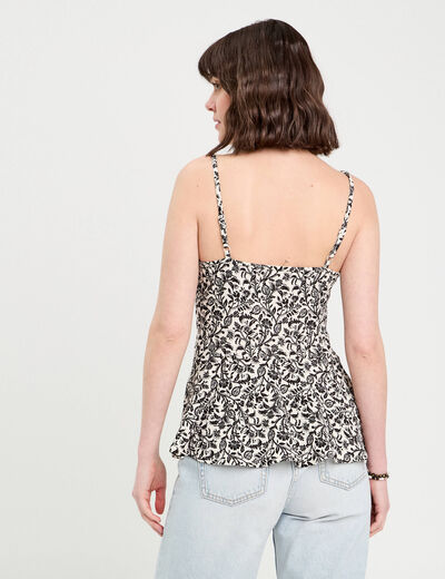 Débardeur avec noeuds blanc femme