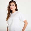 T-shirt col rond manches courtes blanc femme