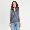 Doudoune sans manches capuche bleu gris femme