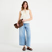 Blouse sans manches col v ecru femme