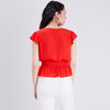 blouse manches courtes orange femme