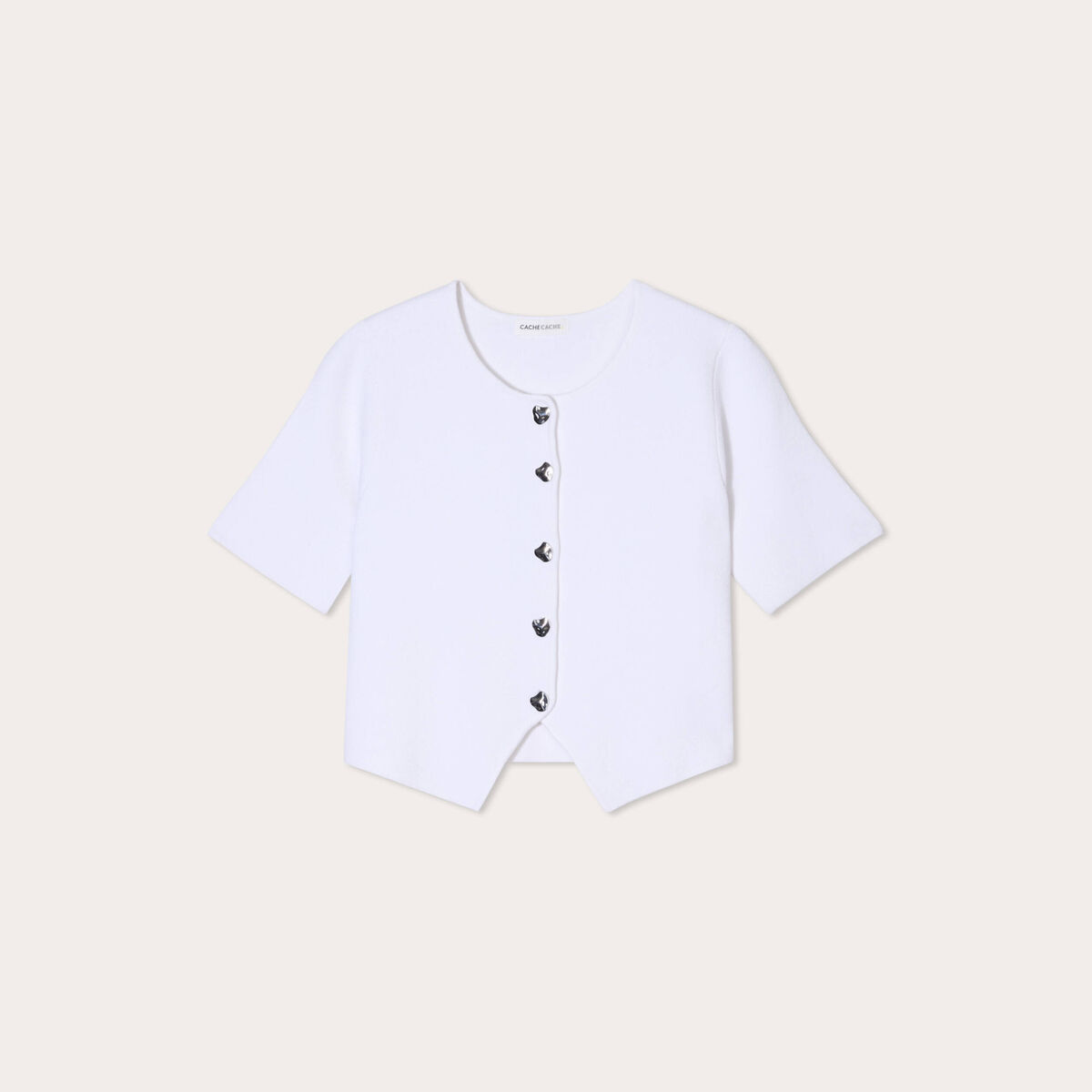 Gilet manches courtes blanc femme