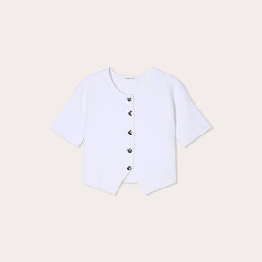Gilet manches courtes blanc femme