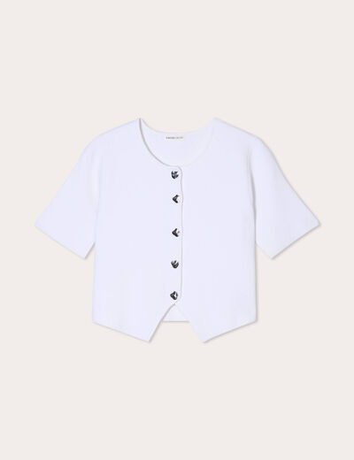 Gilet manches courtes blanc femme
