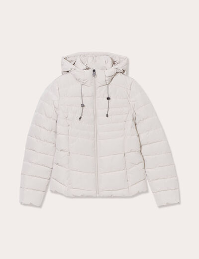 Doudoune ajustée à capuche blanc femme