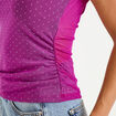 Top ajust&eacute; col rond manches courtes rose fushia femme