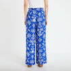 Pantalon large taille standard pliss&eacute; bleu roi femme