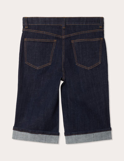 Bermuda large en jean denim brut femme