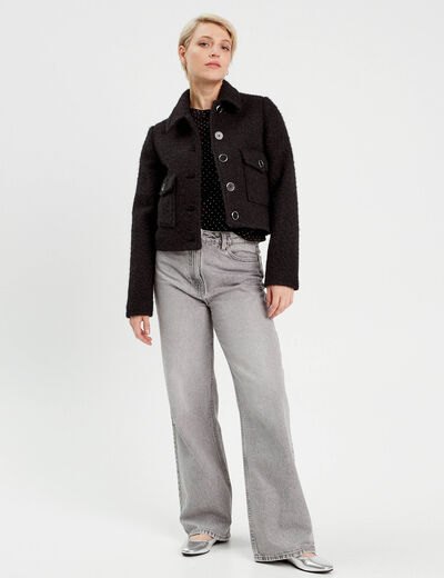 Pull avec clous et noeud noir femme