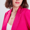 Veste esprit blazer droite rose fushia femme