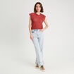 Débardeur ajouré vieux rose femme
