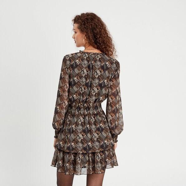 robe evasee volantee noir femme Robe évasée volantée noir femme