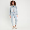Veste droite en jean rose clair femme
