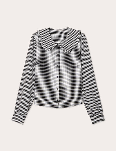 Blouse col claudine blanc femme