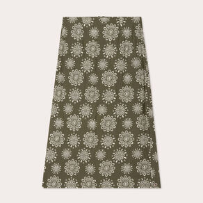 Jupe midi évasée vert kaki femme
