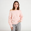 Pull col bateau rose clair femme