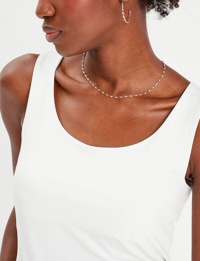 Débardeur effet seconde peau blanc femme