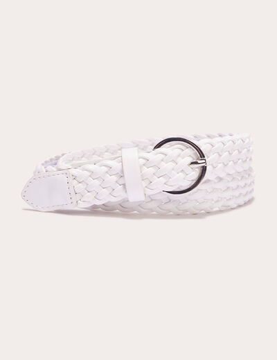 Ceinture tressée ecru femme