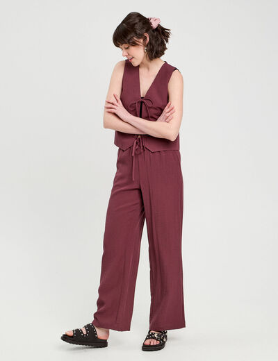 Gilet sans manches prune femme