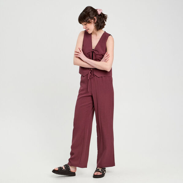 Gilet sans manches prune femme
