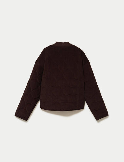 Veste ample manches longues en velours marron fonc&eacute; femme