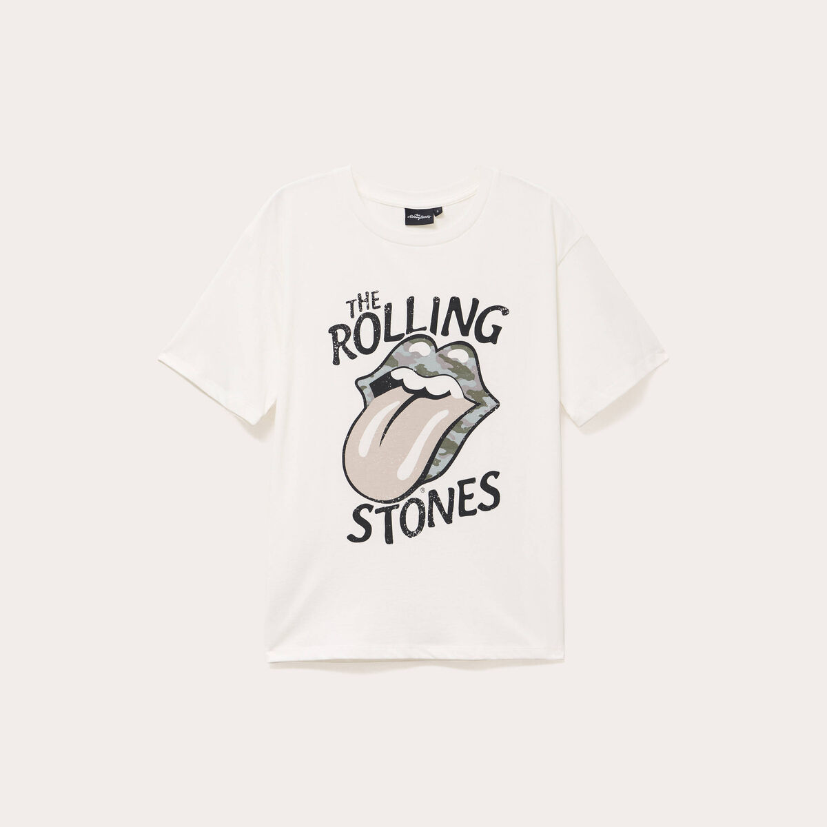 T-shirt en coton manches courtes ecru femme