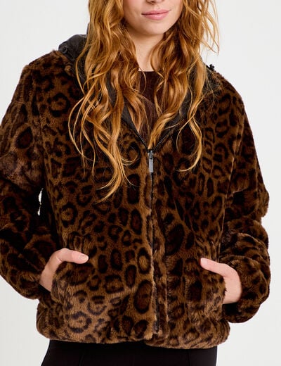 Parka r&eacute;versible &agrave; capuche noir femme
