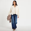 Veste sans manches effet polaire ecru femme
