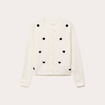 Gilet fleurs en relief ecru femme