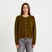 Gilet manches longues vert olive femme