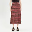 Jupe midi évasée fluide rouge femme