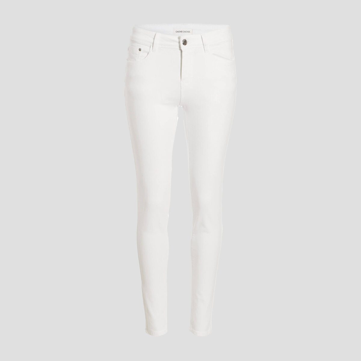 Jeans slim 5 poches blanc femme