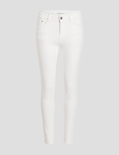 Jeans slim 5 poches blanc femme