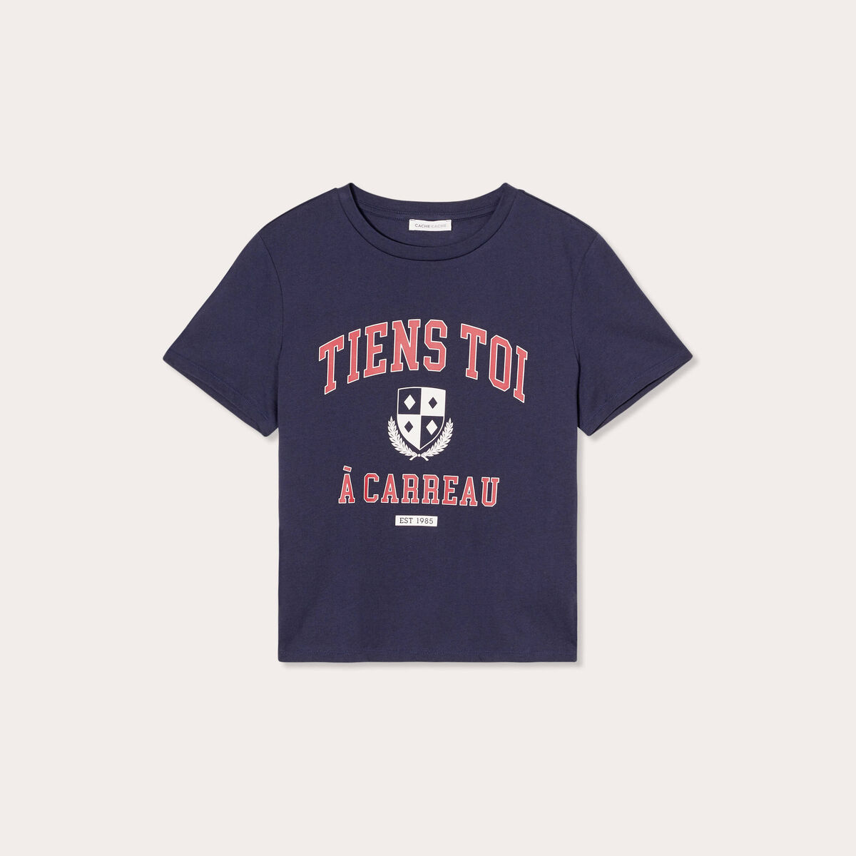 T-shirt manches courtes bleu marine femme