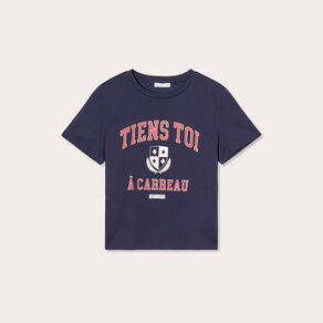 T-shirt manches courtes bleu marine femme