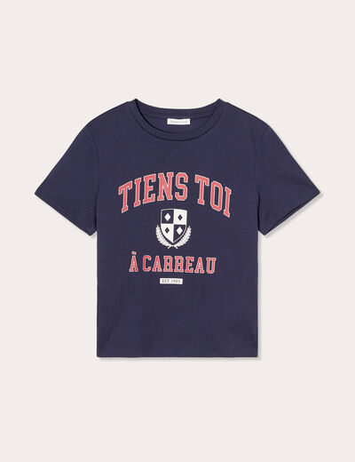 T-shirt manches courtes bleu marine femme