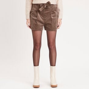 short paperbag velours taupe femme Short paperbag velours taupe femme
