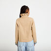 Veste droite col montant manches longues beige femme