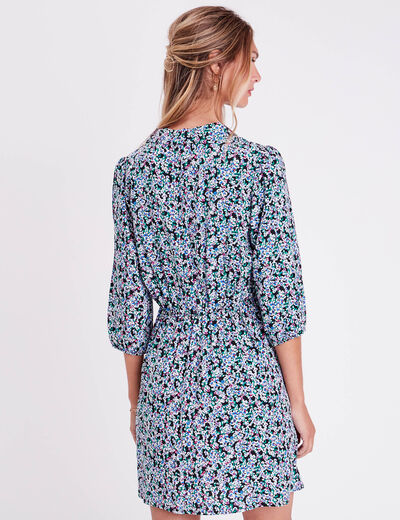 Robe évasée fluide noir femme
