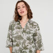Blouse manches 3/4 en jean blanc femme