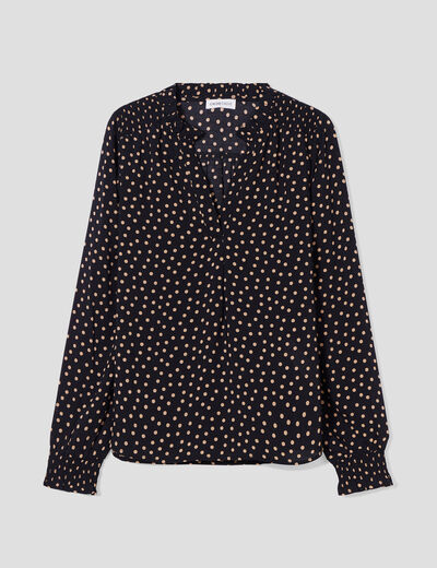 Chemise manches longues noir femme