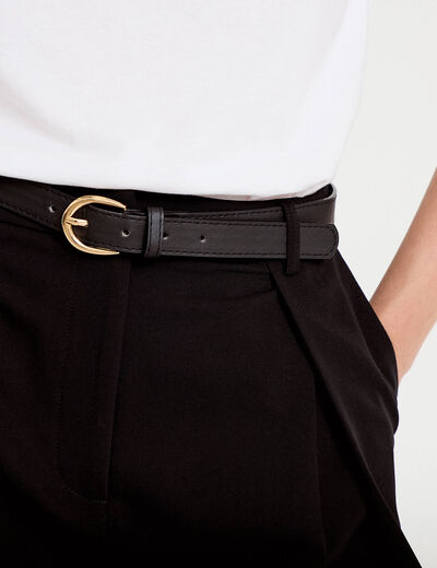 Pantalon bootcut ceinture amovible noir femme
