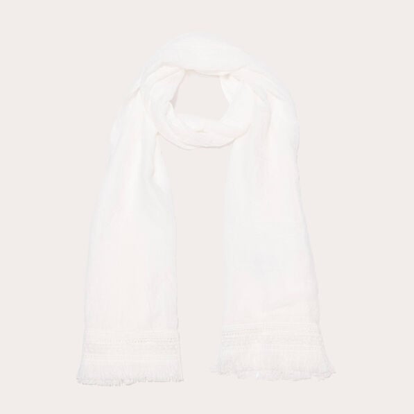 foulard avec franges blanc femme Foulard avec franges blanc femme