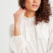 Blouse volants ecru femme