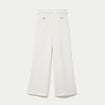 Pantalon bootcut taille standard ecru femme